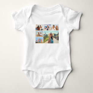 Skapa ditt eget 6-fotokollage redigerbart Färg T Shirt