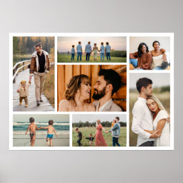 Skapa ditt eget 7-fotokollage redigerbart Färg Poster
