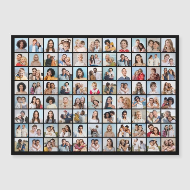 Skapa ditt eget 88 fotokollage-magnetiskt kort (Framsida)