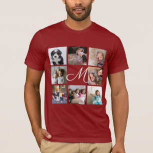 Skapa ditt eget 8-foto-kollage-monogram t shirt
