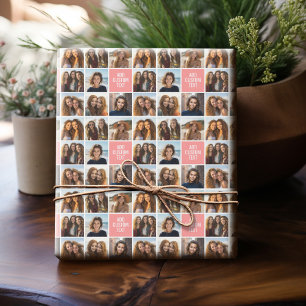 Skapa ditt eget 8-fotokollage Anpassningsbar Monog Presentpapper