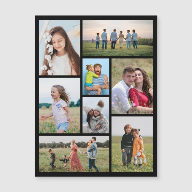 Skapa ditt eget 8-fotokollage-magnetiskt kort (Framsida)