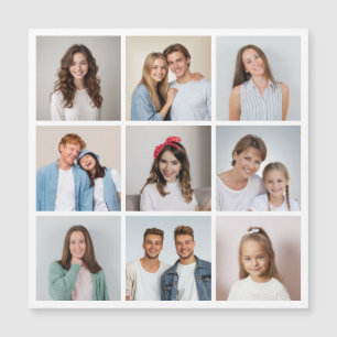 Skapa ditt eget 9-foto collage magnetkort