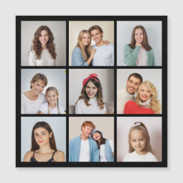 Skapa ditt eget 9-fotokollage Magnetiskt kort