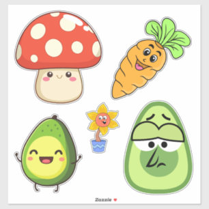 Skapa ditt eget Aditable Kawaii Funny Mushroom Klistermärken