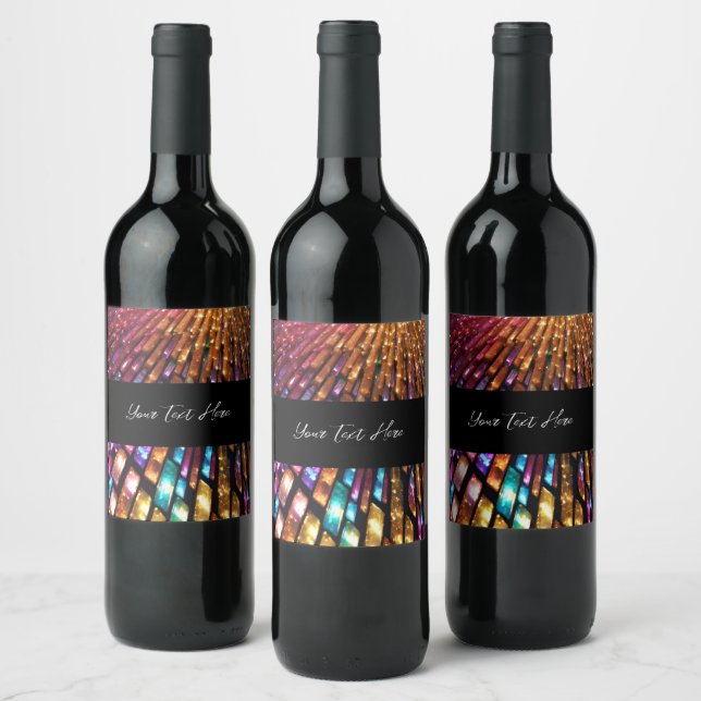 Skapa Ditt Eget Anpassade Färgglada Glas Vinflaska Etikett (Flaskor)