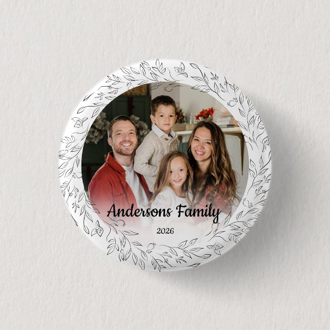 Skapa Ditt Eget Anpassade Foto Familjenamn År Knapp (Framsida)