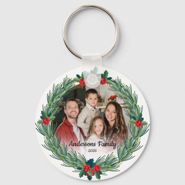Skapa Ditt Eget Anpassade Foto Familjenamn År Nyckelring (Framsida)