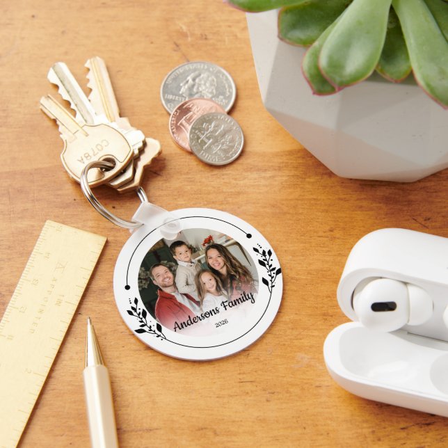 Skapa Ditt Eget Anpassade Foto Familjenamn År Nyckelring (Skrivbord)