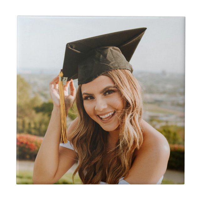 Skapa Ditt Eget Anpassat Examenfoto Kakelplatta (Framsidan)