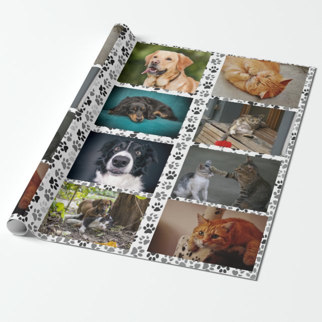 Skapa Ditt Eget Anpassat Husdjur Foto Katt Hund Presentpapper (Utrullad)