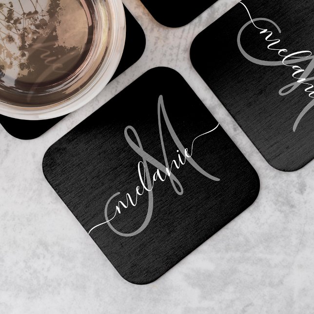 Skapa ditt eget Anpassningsbar-monogram och Namn-s Underlägg Papper Kvadrat (Skapare uppladdad)