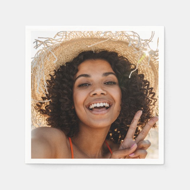 Skapa ditt eget Ansikte Roligt Selfie Photo Party Pappersservett (Framsidan)