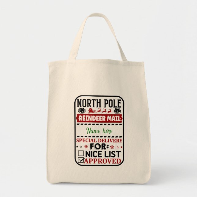 Skapa ditt eget återanvändbara jultomteack tygkasse (Framsidan)