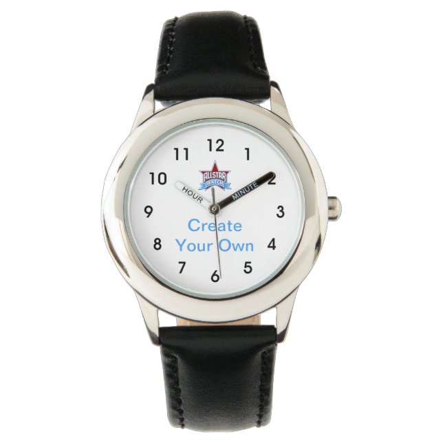 Skapa ditt eget barn Stainless Steel Black Watch Armbandsur (Framsida)