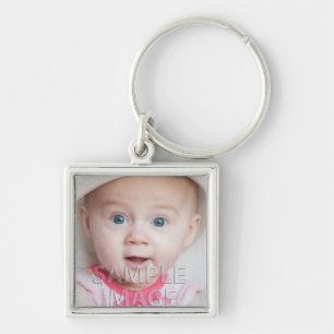 Skapa ditt eget! Beställnings- fotomall Fyrkantig Silverfärgad Nyckelring