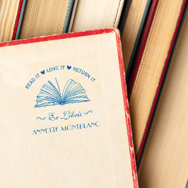 Skapa ditt eget blå eget namn ex Libris Bok Självfärgande Stämpel