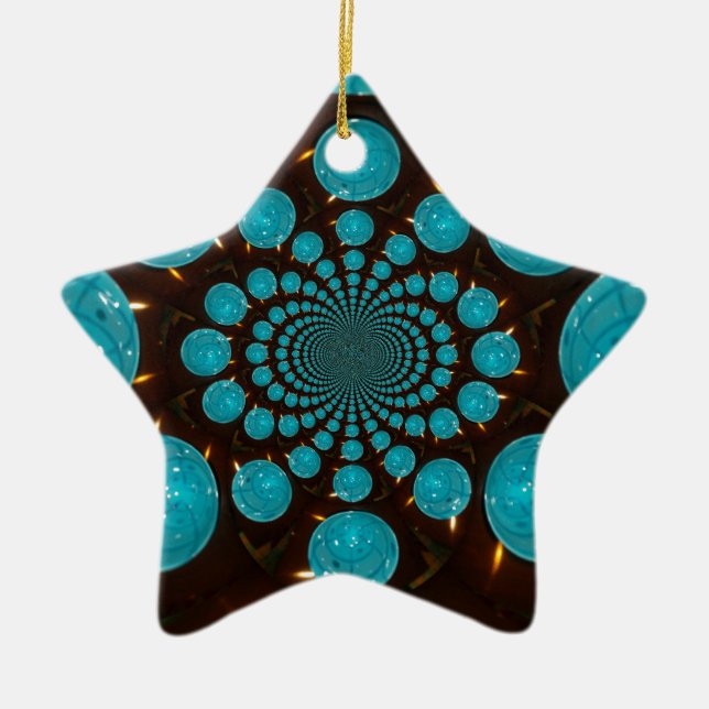 Skapa ditt eget blå Ljus Kaleidoskop Julgransprydnad Keramik (Framsidan)