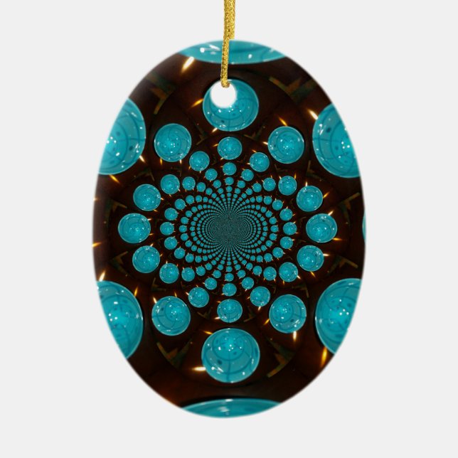 Skapa ditt eget blå Ljus Kaleidoskop Julgransprydnad Keramik (Framsidan)