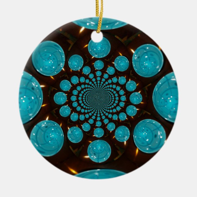 Skapa ditt eget blå Ljus Kaleidoskop Julgransprydnad Keramik (Framsidan)