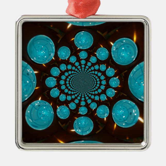 Skapa ditt eget blå Ljus Kaleidoskop Julgransprydnad Metall (Framsidan)