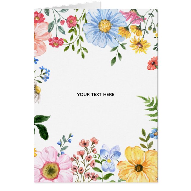 Skapa ditt eget blomkort hälsningskort (Framsidan)