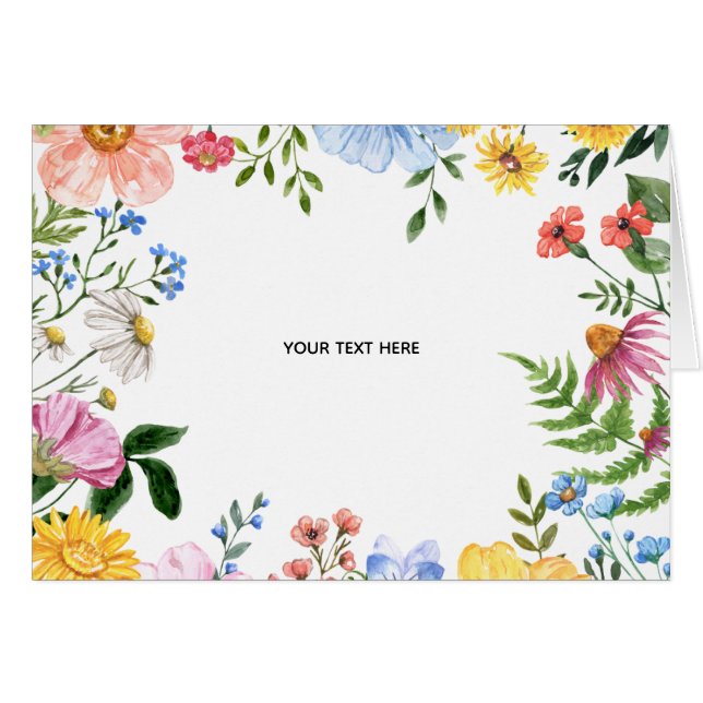 Skapa ditt eget blomkort hälsningskort (Framsidan Horizontal)