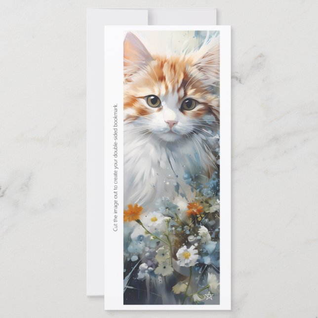 Skapa ditt eget blommiga orange kattungebokmärke k (Framsida)