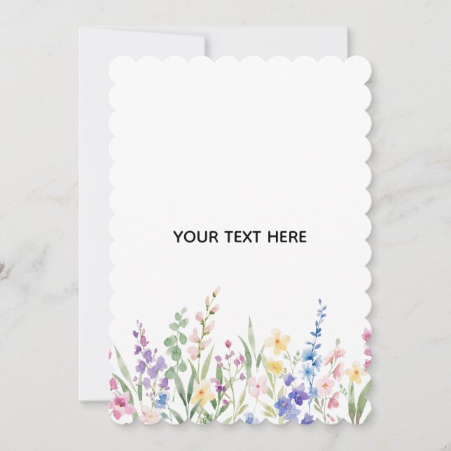 Skapa ditt eget blommiga platta tackkort tack kort (Framsida)