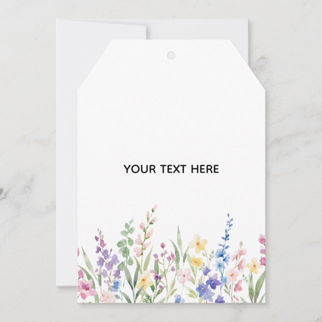 Skapa ditt eget blommiga platta tackkort tack kort (Framsida)