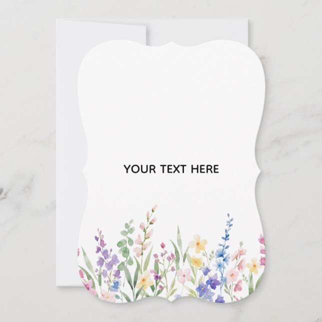 Skapa ditt eget blommiga platta tackkort tack kort (Framsida)