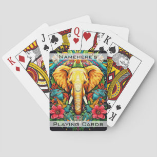 Skapa ditt eget Blommigt Elephant Totem-djur Casinokort