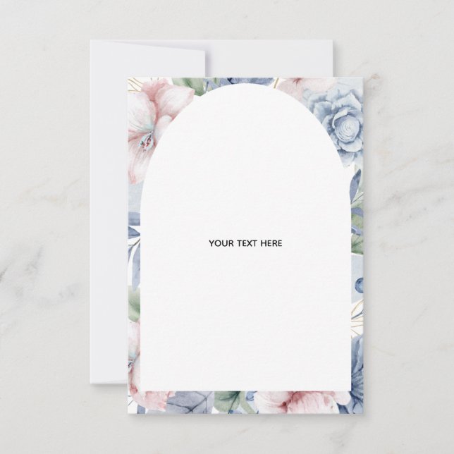 Skapa ditt eget blommigt vikkat tackkort tack kort (Framsida)