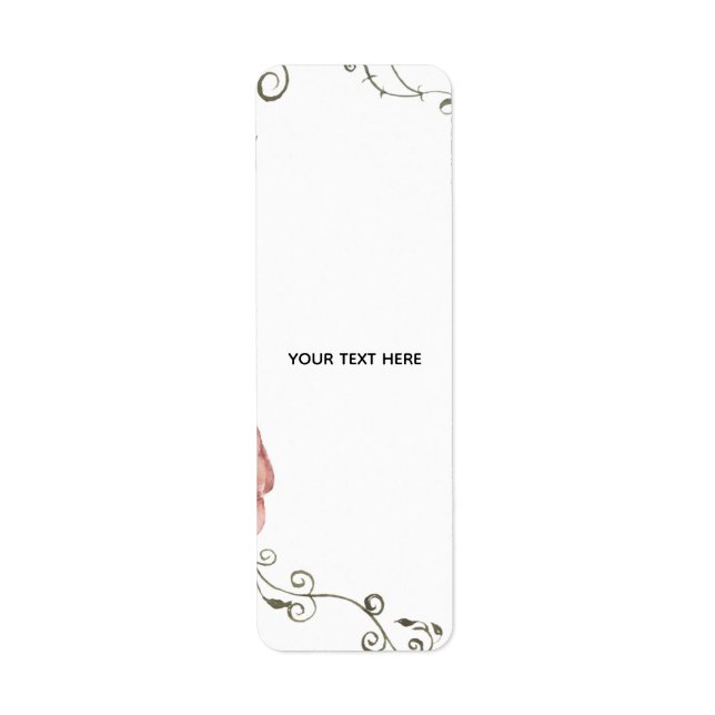 Skapa Ditt Eget blomster Returadress Etikett (Framsidan)