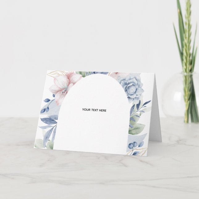 Skapa ditt eget blomsterkort med faltet tackkort kort (Framsida)