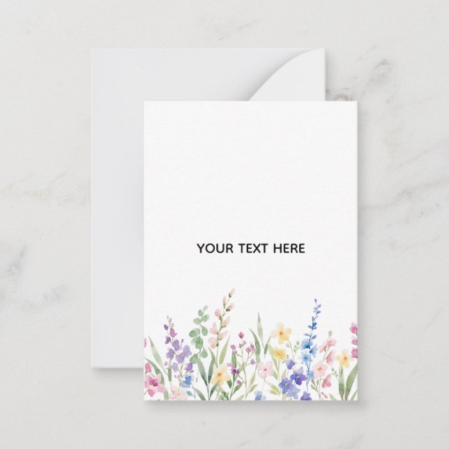 Skapa ditt eget blomsterkort med platt design anteckningskort (Framsida)