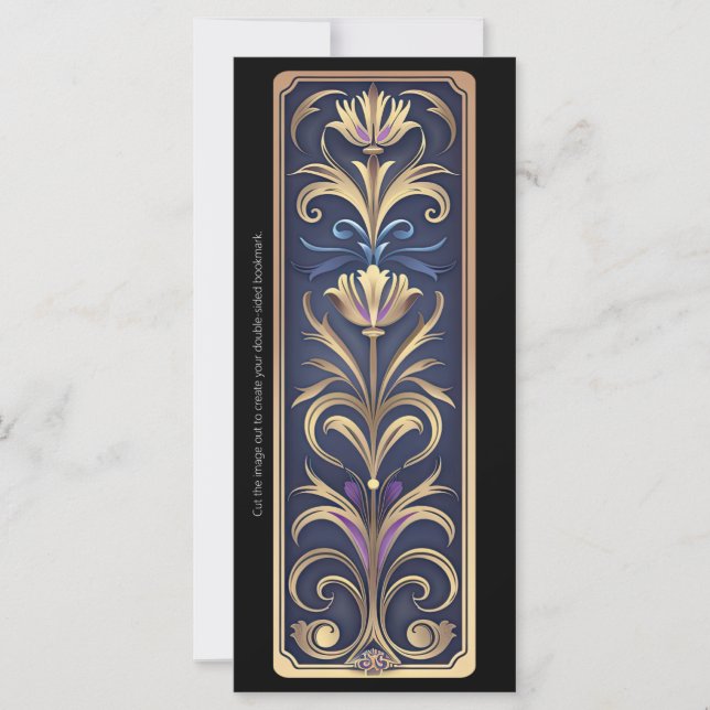 Skapa ditt eget bokmärke för Lila Guld Art Deco (Framsida)