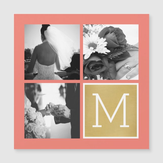 Skapa ditt eget Bröllop Photo Collage Monogram (Framsida)