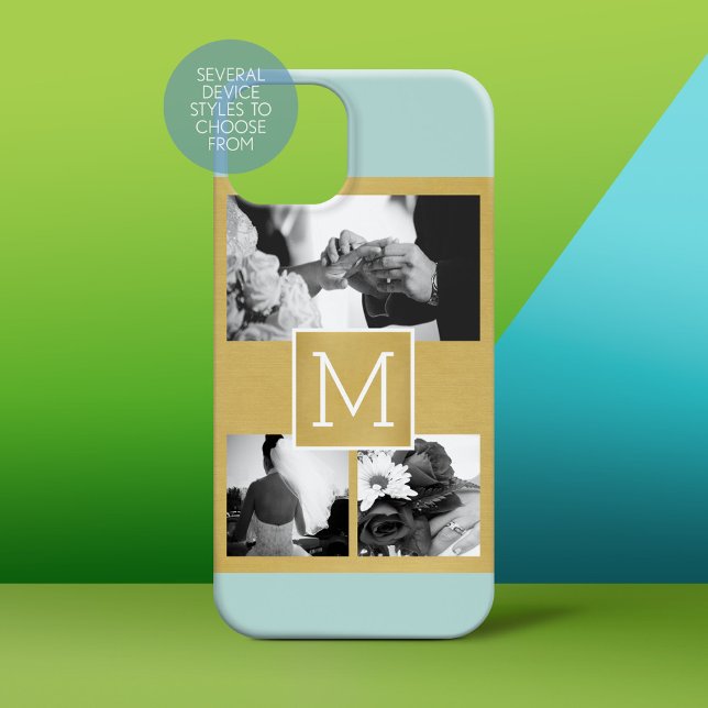 Skapa ditt eget Bröllop Photo Collage Monogram (Personalized Phone Case)