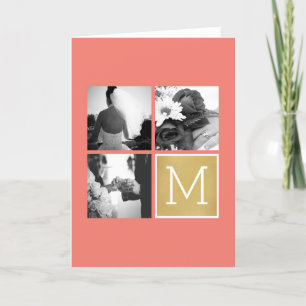 Skapa ditt eget Bröllop Photo Collage Monogram Anteckningskort