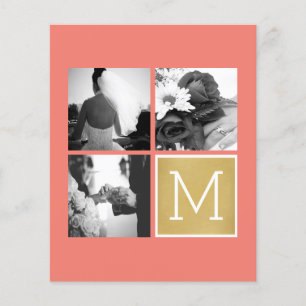 Skapa ditt eget Bröllop Photo Collage Monogram Flygblad