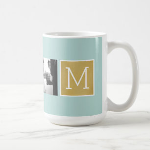 Skapa ditt eget Bröllop Photo Collage Monogram Kaffemugg