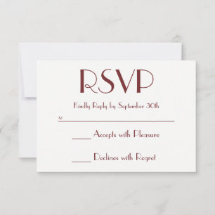 Skapa Ditt Eget Burgundy och Vitt RSVP OSA Kort