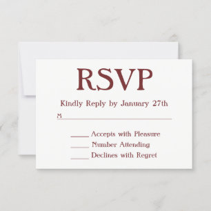 Skapa Ditt Eget Burgundy och Vitt RSVP OSA Kort