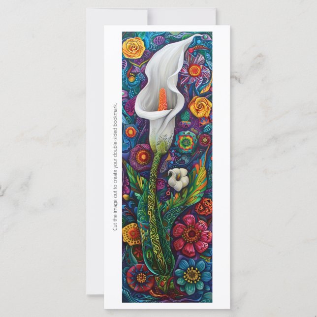 Skapa ditt eget Calla Lily Dot Art Bookmark-kort (Framsida)