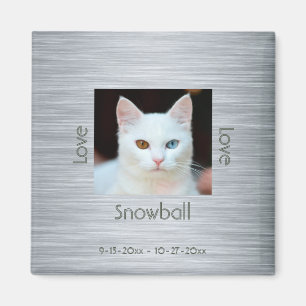 Skapa ditt eget Cat Photo Memorial-Grått Magnet