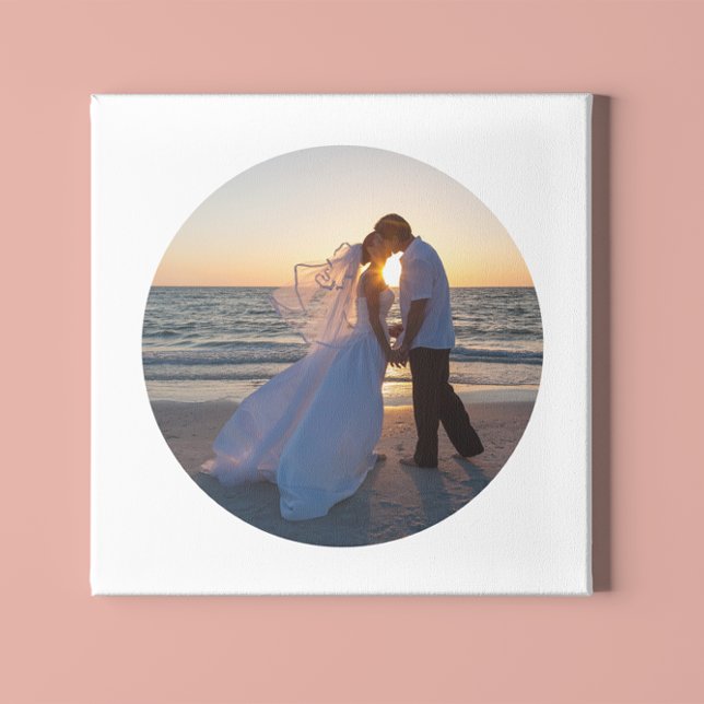 Skapa ditt eget cirkelformat Bröllop-foto Canvastryck (Circle Shape Wedding Photo Canvas Print)