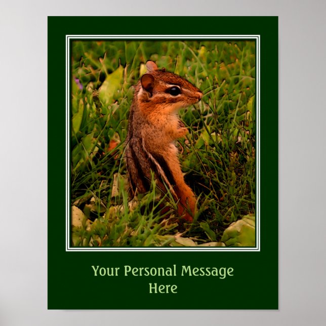 Skapa ditt eget citattecken Baby Chipmunk Animal A Poster (Framsidan)