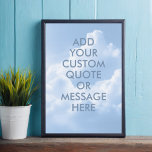 Skapa ditt eget citattecken poster<br><div class="desc">Skapa din egen anpassningsbar-offert poster väggkonst. Anpassa den här poster utskriften med modern minimalistisk typografi och molnlandskap i blå himmel.</div>