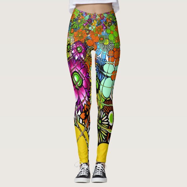 Skapa ditt eget coola stilrena unika Mönster Leggings (Framsida)